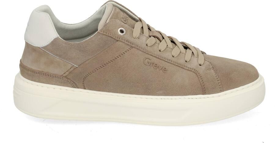 GREVE Lage Sneakers Heren Delft Maat: 47 Materiaal: Suède Kleur: Taupe - Foto 3