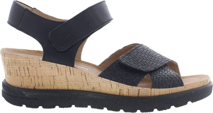 Hartjes 132.1706 74 33.01 Zwarte sandaal met sleehak wijdte H - Foto 4