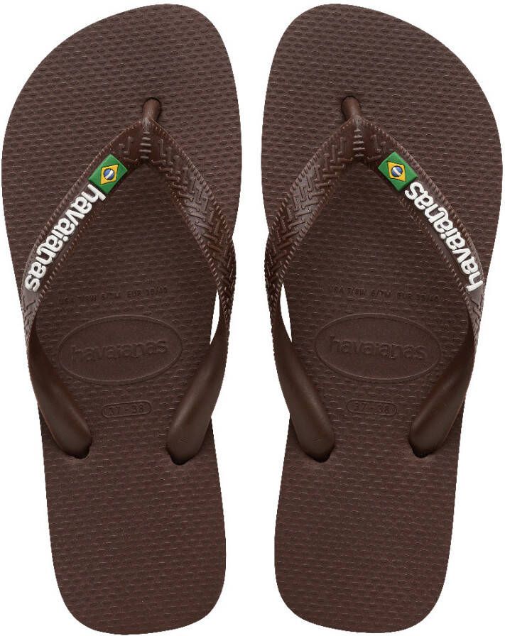 HAVAIANAS Teenslippers Brasil Logo Maat: 41 42 Materiaal: Rubber Kleur: Bruin - Foto 5