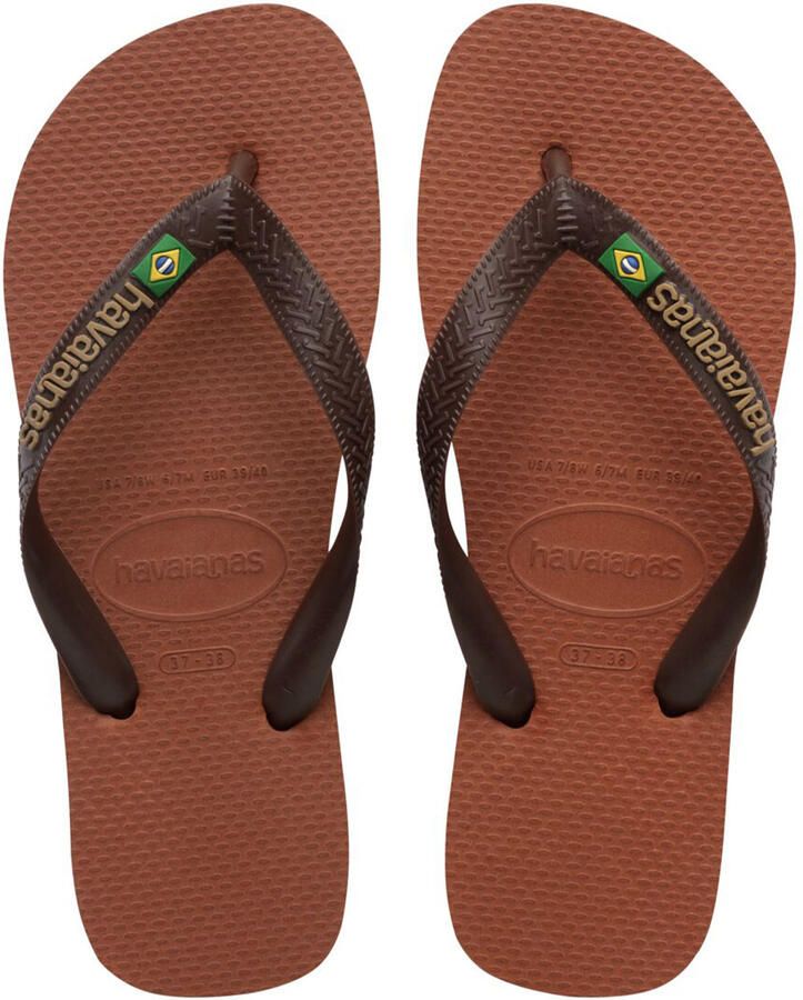 Havaianas HAV. BRASIL LOGO RUST Donkerbruin Unisex Slippers rust Donkerbruin