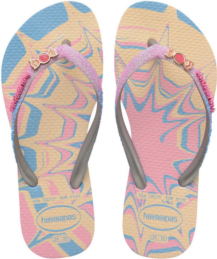 Havaianas Kids slim glitter trendy pink glow Multi
