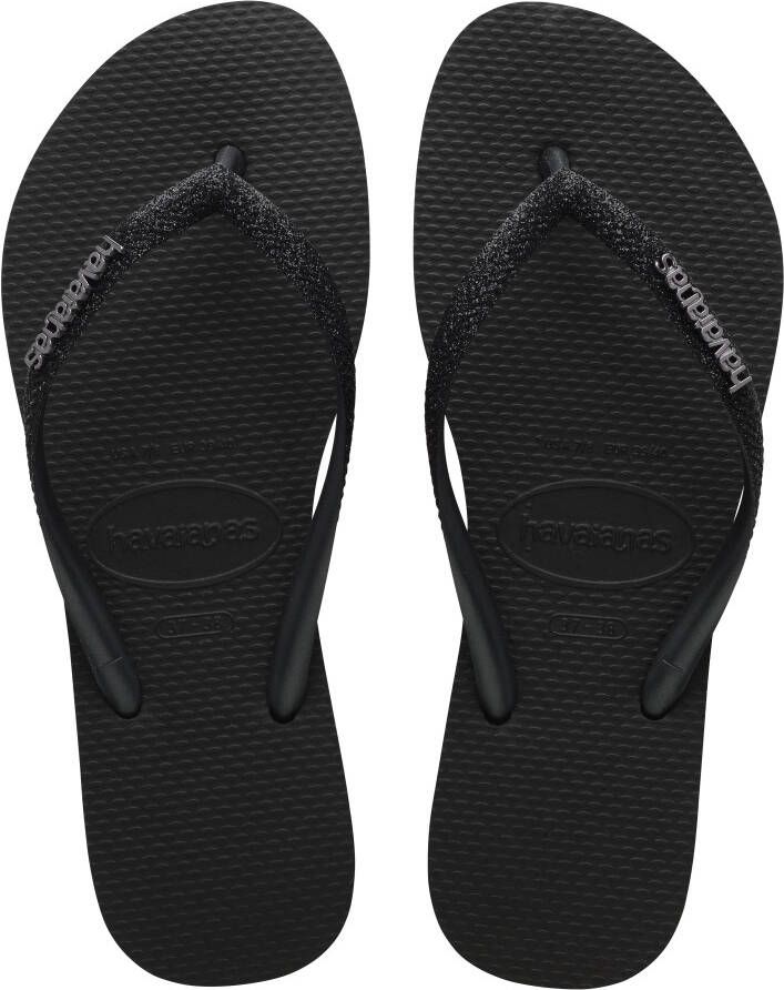 HAVAIANAS Teenslippers Dames Slim Glitter Ii Maat: 39 40 Materiaal: Rubber Kleur: Zwart - Foto 9
