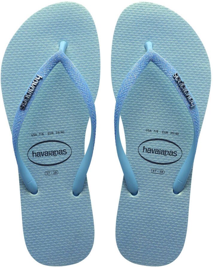 Havaianas Slim glitter iridescent lavender blue lichtblauw