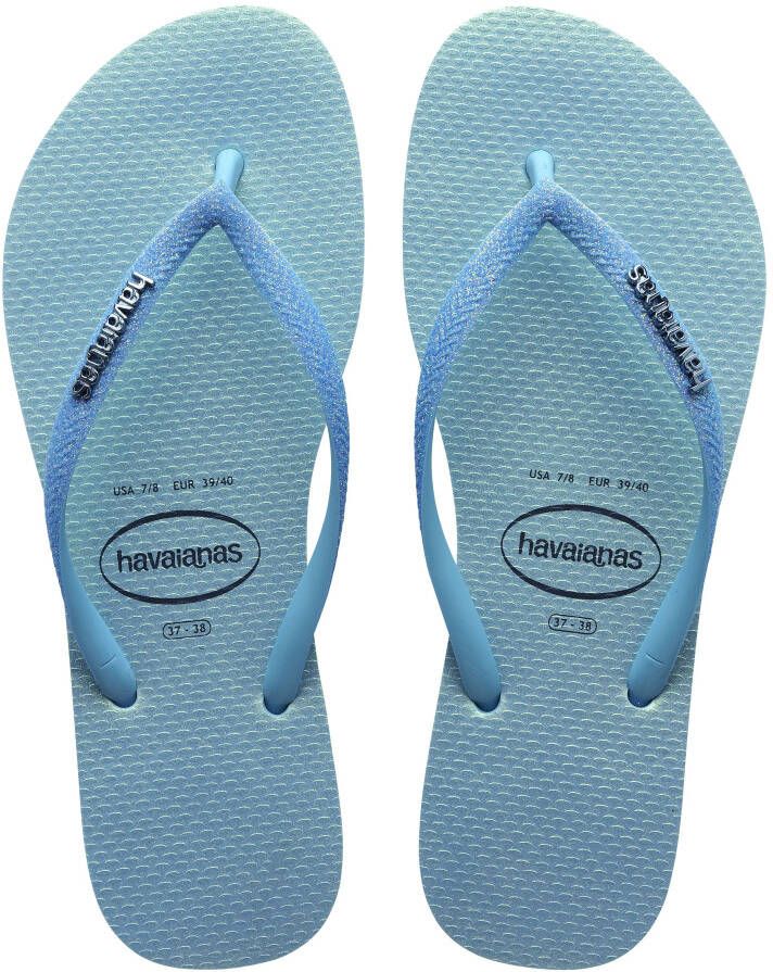 Havaianas Slim glitter iridescent lavender blue lichtblauw