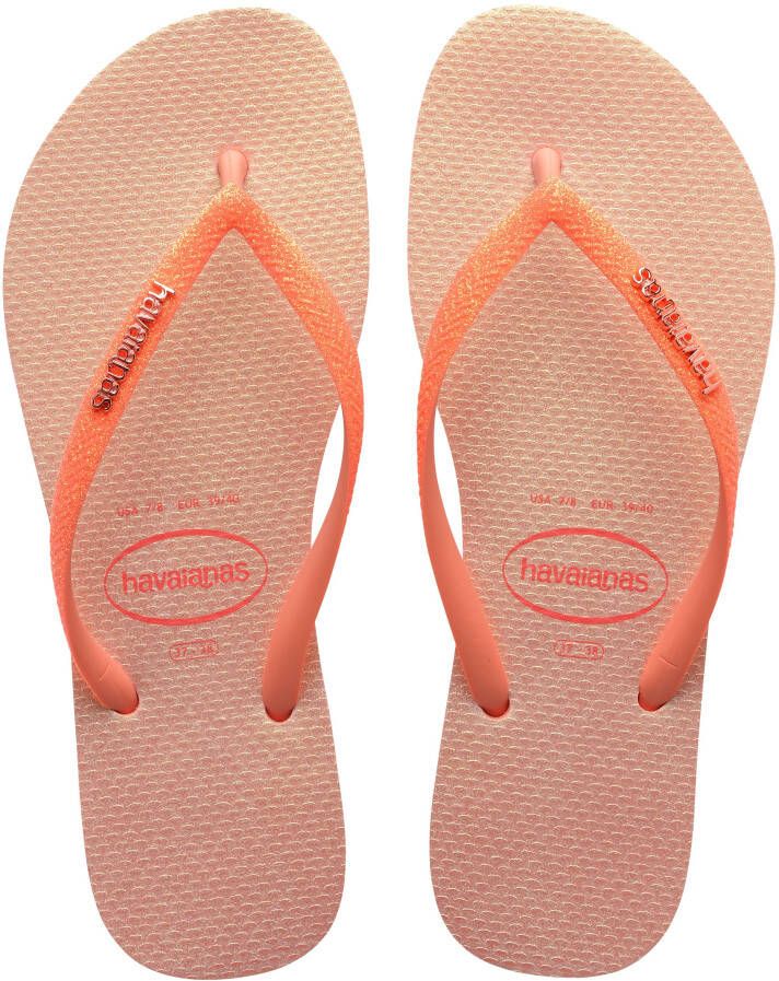 Havaianas Slim glitter iridescent peach rose