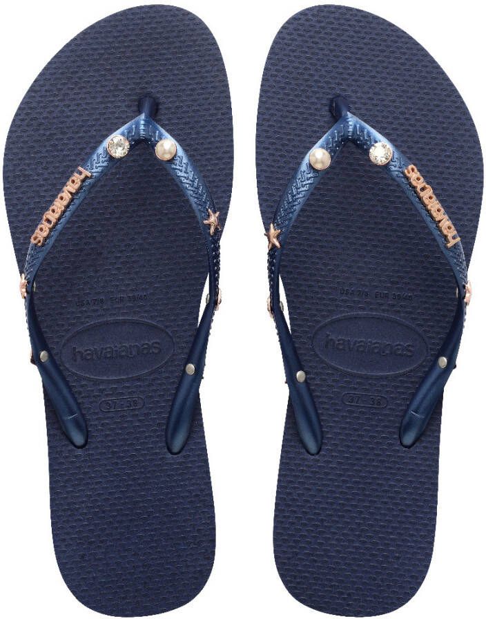 Havaianas Slim luxury aqua navy blue donkerblauw
