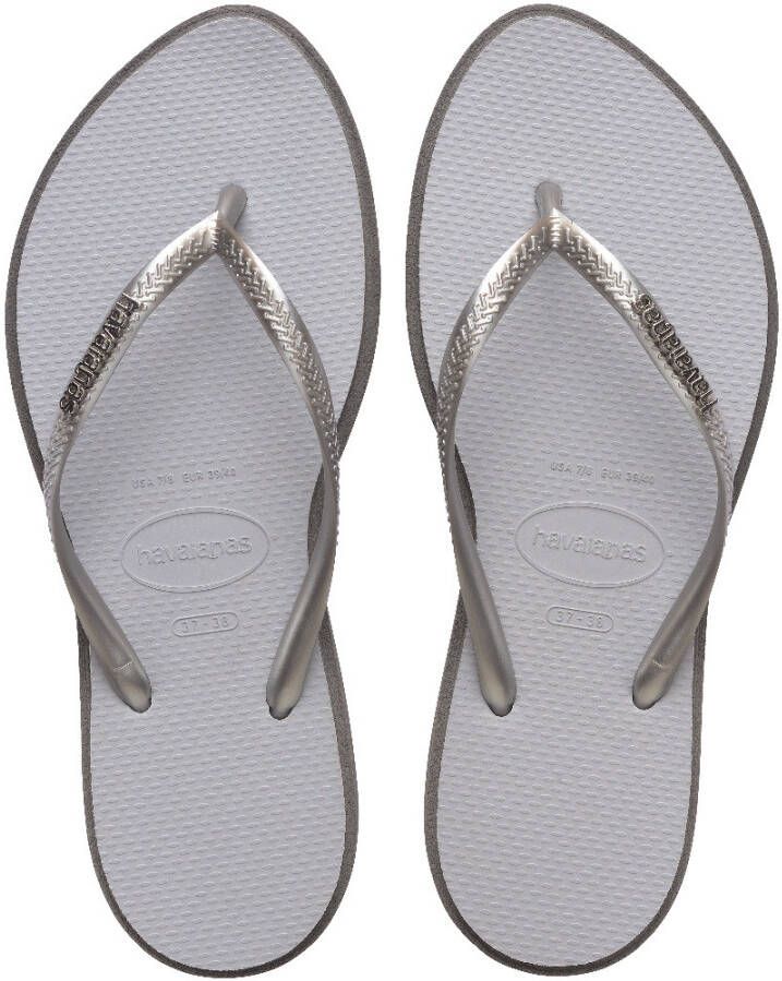HAVAIANAS Teenslippers Dames Slim Point Maat: 41 42 Materiaal: Rubber Kleur: Zilver - Foto 3