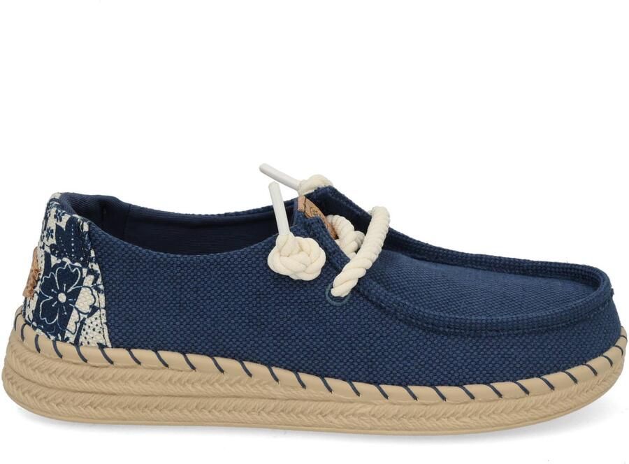Hey Dude Wendy Espadrille Hibiscus blue Blauw