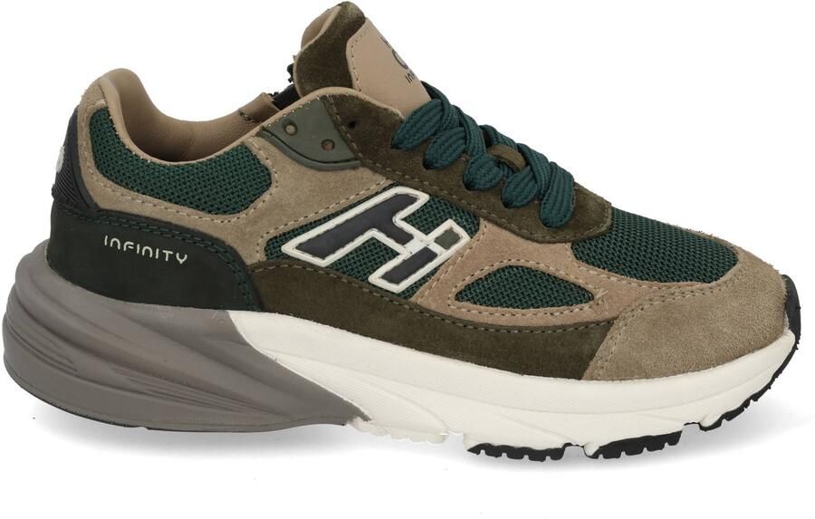 Hip suède sneakers donkergroen taupe