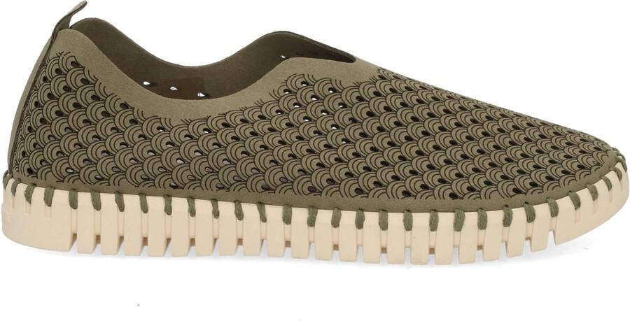 Ilse Jacobsen Instappers Dames Instapschoenen Damesschoenen Canvas Tulip 3275 Groen - Foto 8