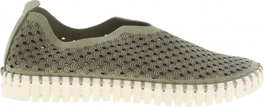Ilse Jacobsen Instappers Dames Instapschoenen Damesschoenen Canvas Tulip 3275 Groen - Foto 15