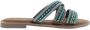Lazamani Marlin Leren Dames Slippers Aqua - Thumbnail 2