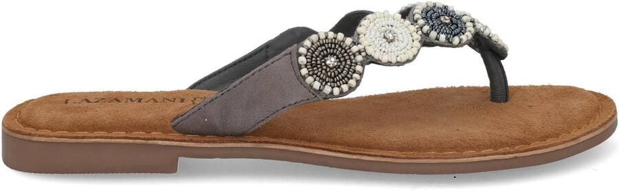 Lazamani Loua Dames Teenslippers Suede Grey - Foto 2
