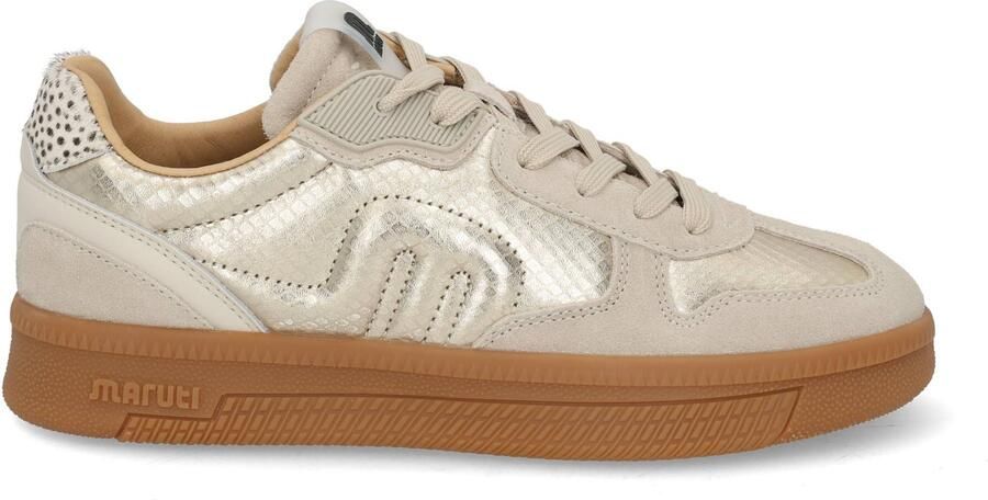 Maruti Yale Suede taupe gold sneakers Goud Leer Lage sneakers Dames - Foto 5