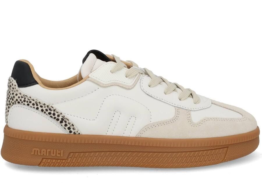 Maruti Yale Suede BSA White Beige Black Dames Sneakers Wit - Foto 13