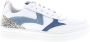 Maruti Mave | White Blue Denim Pixel Wit Leer Lage sneakers Dames - Thumbnail 3