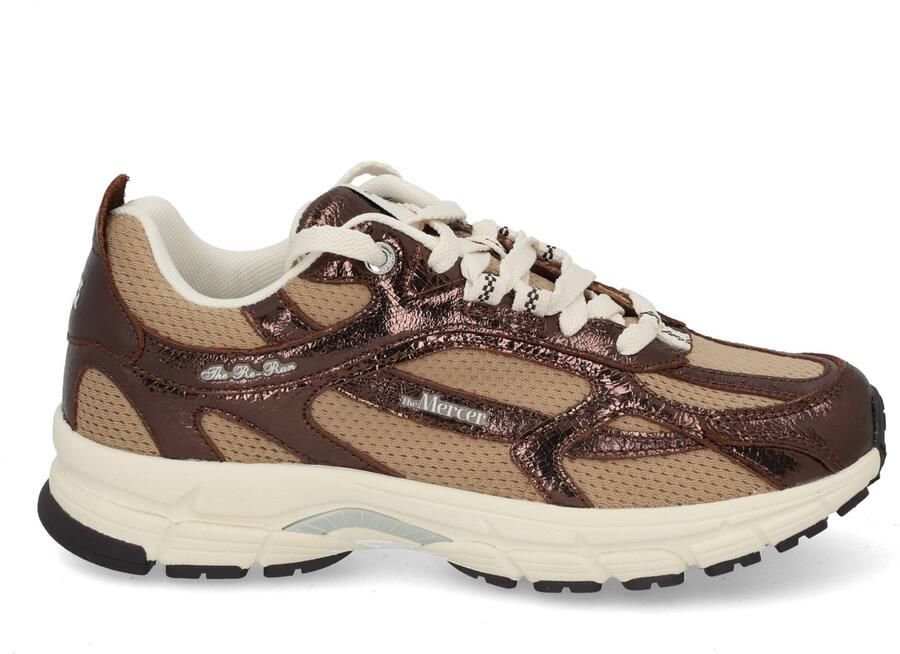 MERCER AMSTERDAM Lage Sneakers Dames The Re-run Cracked Mesh Bronskleurig - Foto 3