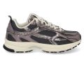 MERCER AMSTERDAM Lage Sneakers Dames The Re-run Cracked Mesh Grijs - Zilver