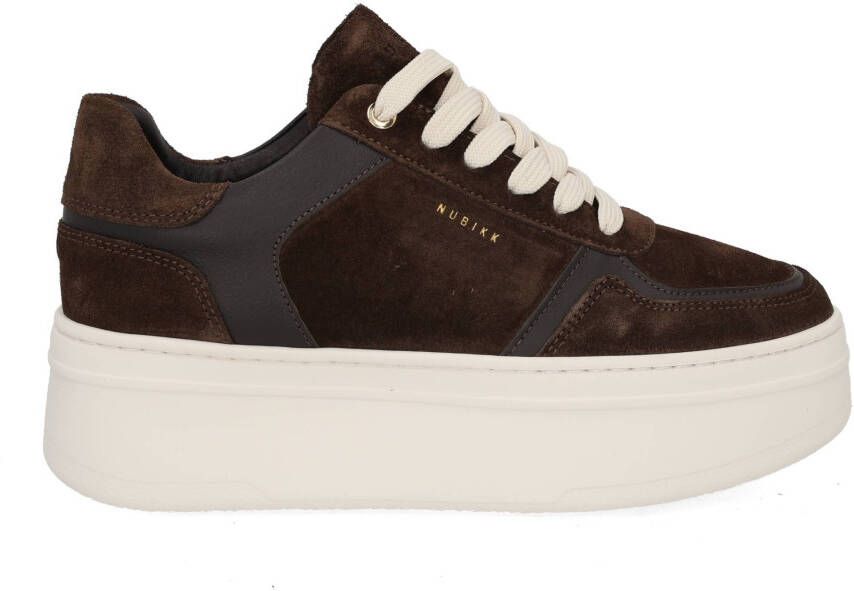 Nubikk Bayou platform dk brown combi Bruin