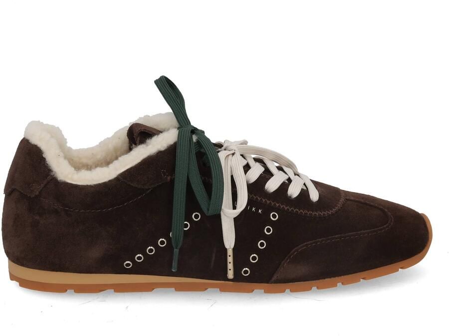 Nubikk Billy Lou Fur II suède sneakers donkerbruin - Foto 4