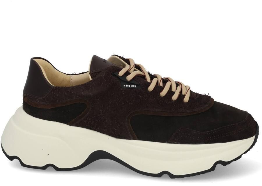 Nubikk Ross Zay chunky leren sneakers donkerbruin - Foto 4