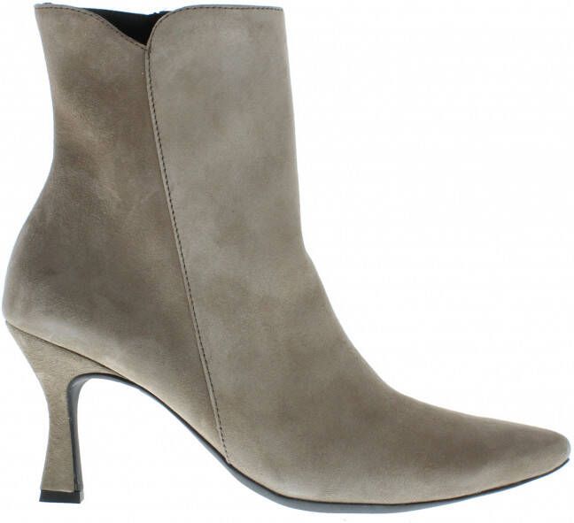 Bruin Tinten 9101 Enkellaarsjes Enkelboots met rits Dames Taupe - Foto 5