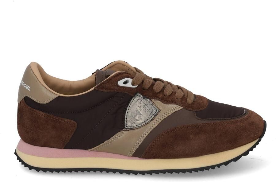 PHILIPPE MODEL Lage Sneakers Dames Blville Low Woman Textiel Bruin - Foto 3