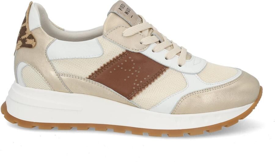 Piedi Nudi Helen 03.01 Gold Leopard Sneakers Wit Goud Leer Dames H Wit Goud - Foto 3
