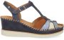 Pikolinos Blauwe leren damessandaal voor de zomer Multicolor Dames - Thumbnail 3
