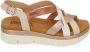 Pikolinos Beige Casual Leren Dames Sandalen Beige Dames - Thumbnail 4