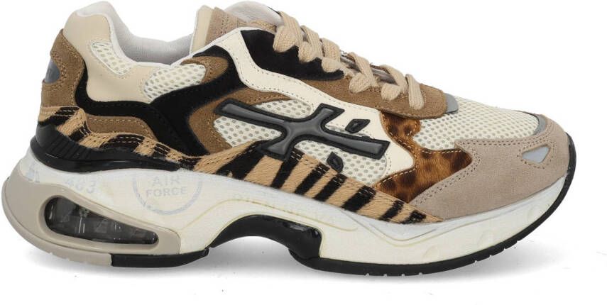 PREMIATA Lage Sneakers Dames Sharky-d Maat: 39 Materiaal: Suède Kleur: Beige