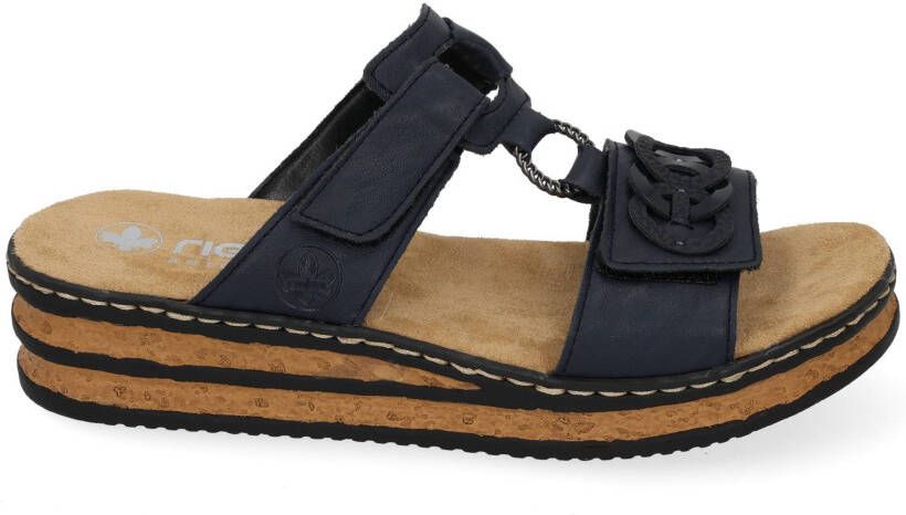Rieker Blauwe Synthetische Sandalen met Klittenbandsluiting Blauw Dames - Foto 9