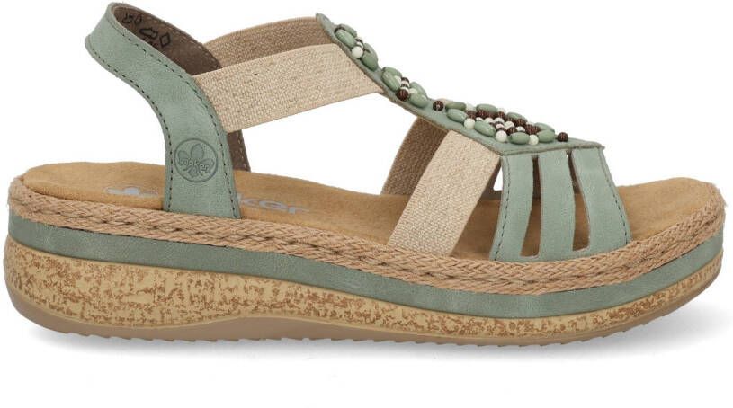 Rieker Mintgroene Sandaal met Kralen en Plateauzool Multicolor Dames - Foto 6