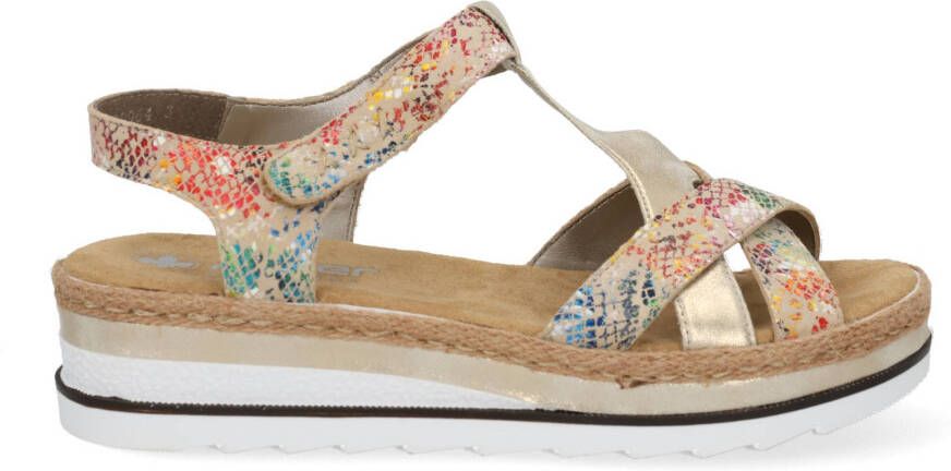 Rieker Gouden Metallic Sandaal met Print Multicolor Dames - Foto 7