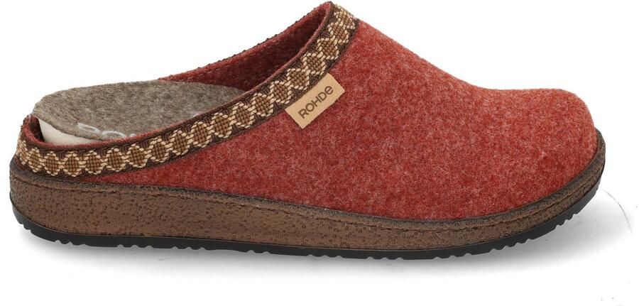 Rohde 6425 48 Pantoffel Open Sloffen Rood Bruin textiel Dames Rood Bruin - Foto 2