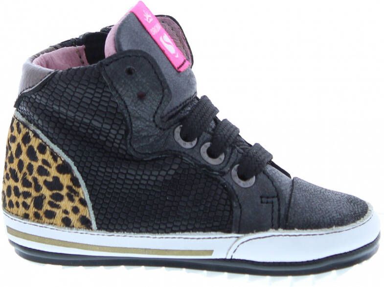 Shoesme Baby Proof Smart leren babyschoenen zwart panterprint