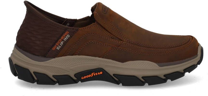Skechers Bruin Leren Textiel Instapper met Comfortabel Voetbed Brown Heren - Foto 16