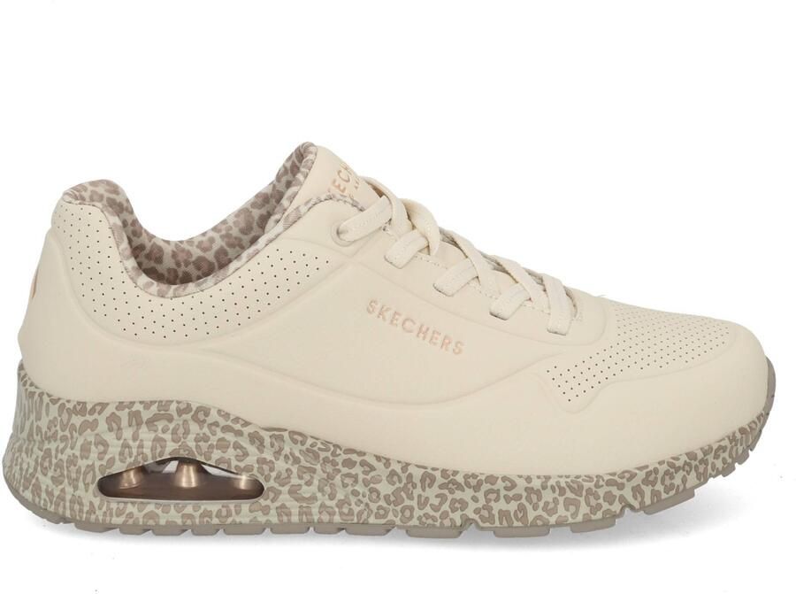 Skechers UNO SAFARI TIME Dames Sneakers Naturel Off-White Multi - Foto 9