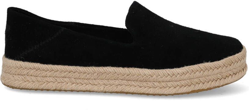TOMS Carolina black flatform Zwart Suede Espadrilles Dames