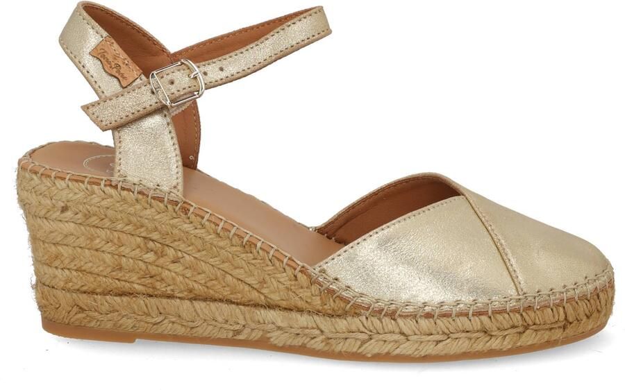 Toni Pons Dames leren espadrille met sleehak in champagnekleur BIANCA-AS - Foto 3