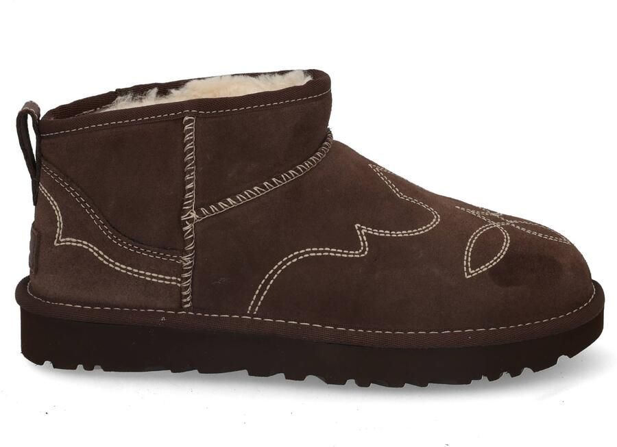 UGG Laarzen Dames W Classic Ultra Mini Western Bruin