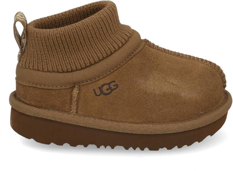 Ugg Classic Ultra met elastisch omslagboord voor kinderen in Brown