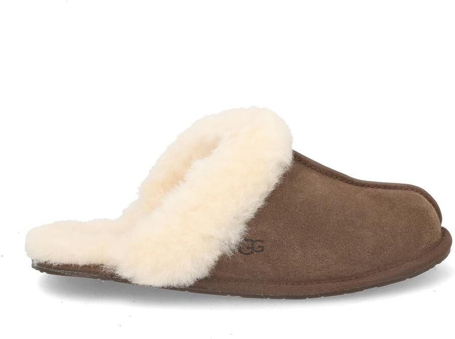 UGG Pantoffels Dames Sloffen Instappers Suède Harde zool Dichte hiel scufette II Bruin - Foto 6