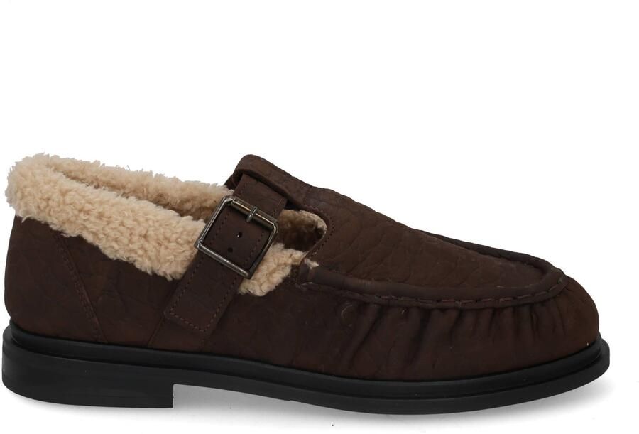 VIA VAI Fae Remi Loafers Dames Faux fur Suède Bruin - Foto 2