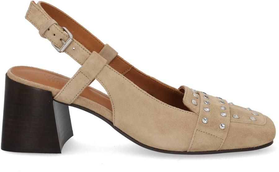 VIA VAI Laine Julia Slingbacks Dames Suède Beige - Foto 3