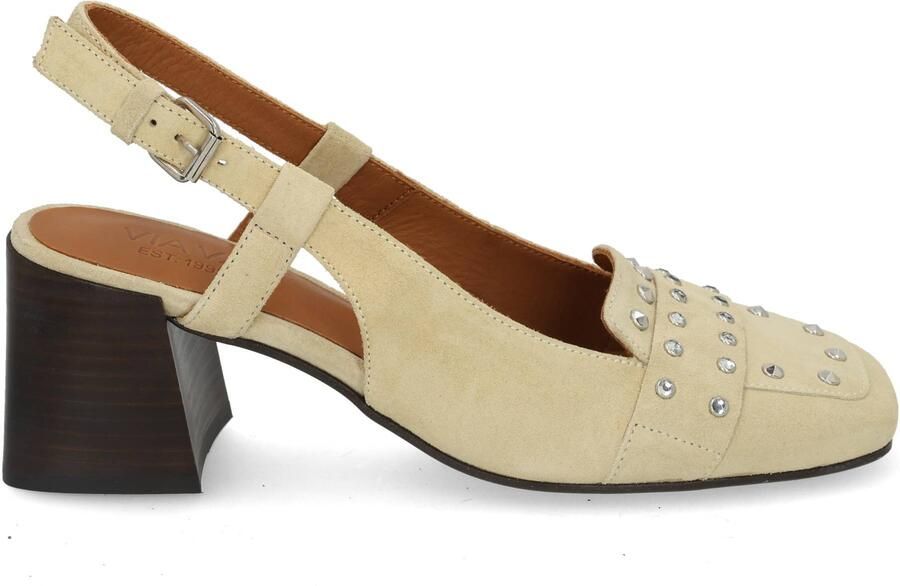VIA VAI Laine Julia Slingbacks Dames Suède Geel - Foto 3