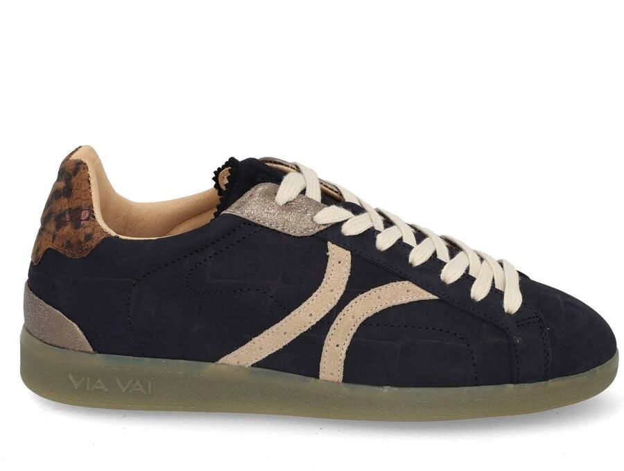 VIA VAI Nilla Khloe Sneakers Dames Leer Suède Blauw - Foto 2