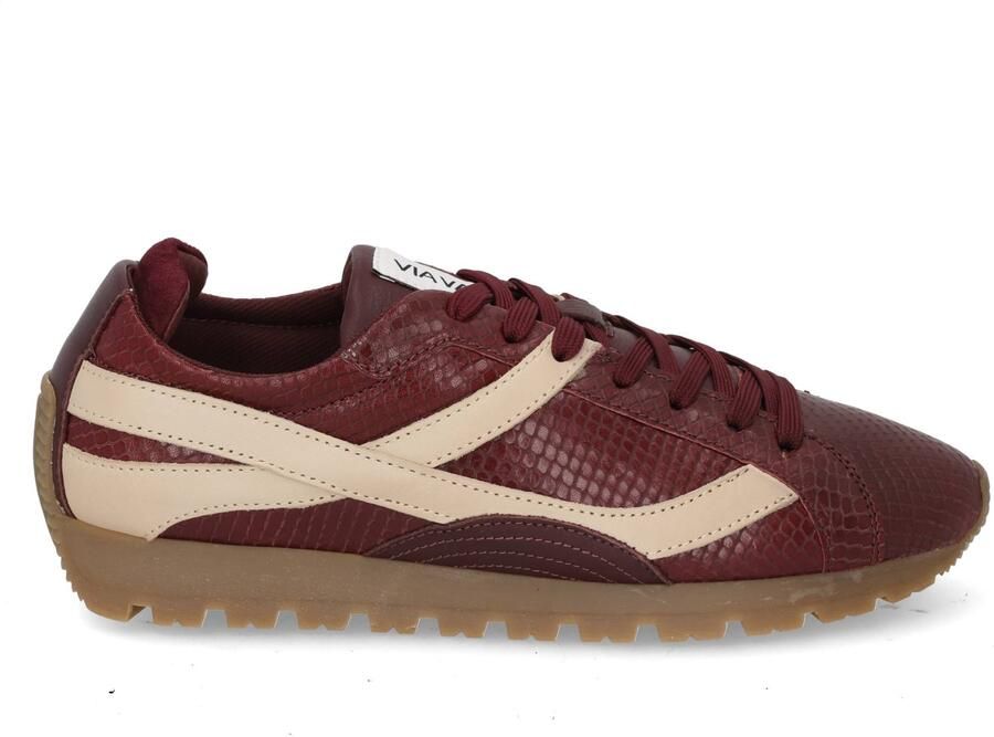 VIA VAI Scott Demi Sneakers Dames Leer Bordeaux - Foto 2