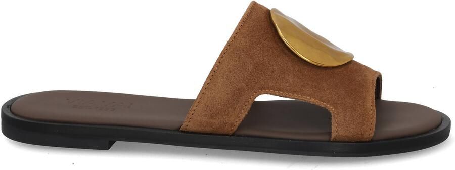 VIA VAI Vita Avi Slippers Dames Suède Cognac - Foto 2