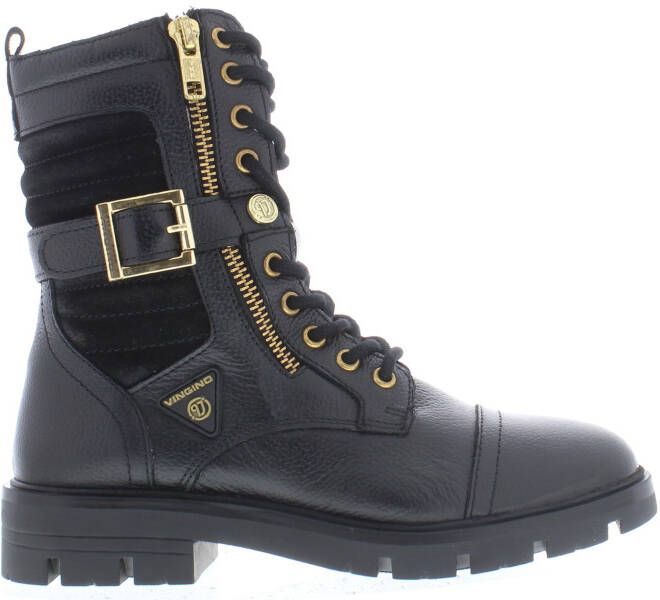 Vingino Britt One Veterboots Laarzen Met Veters Meisjes Zwart - Foto 6